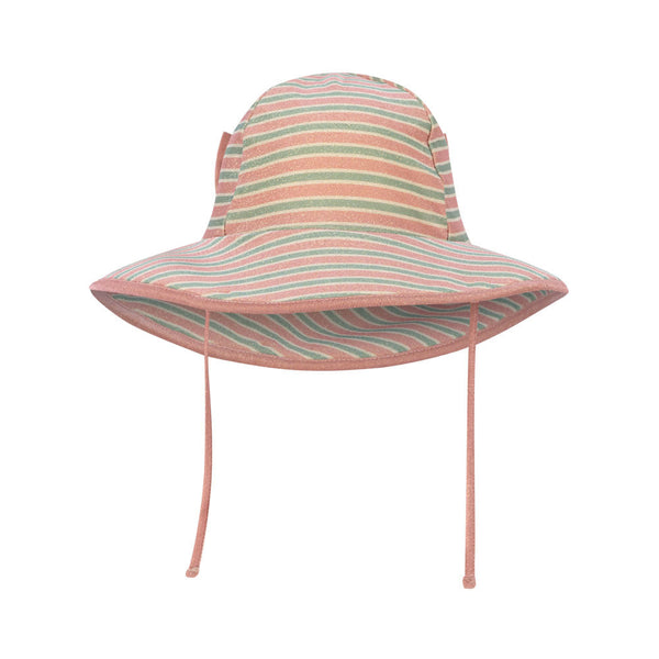 Bowwow Striped Swim Hat with Bow (Blush Stripe)