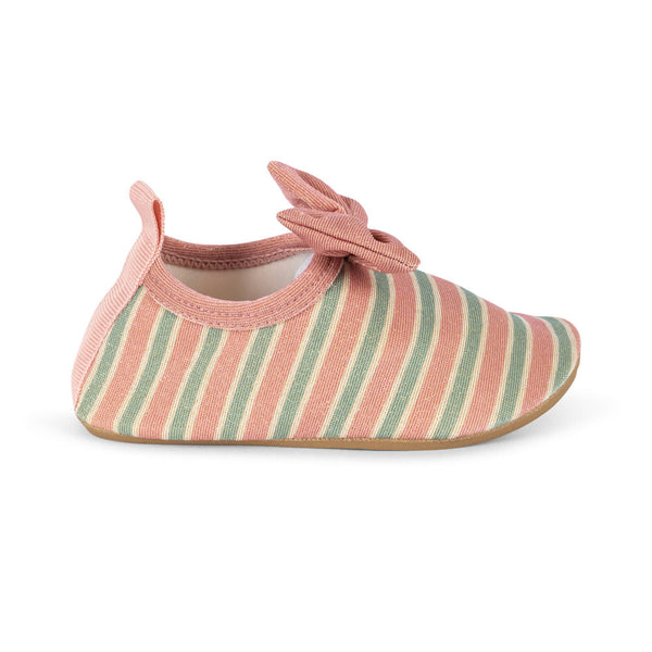 Bowwow Striped Bow Swim Shoes (Blush Stripe)