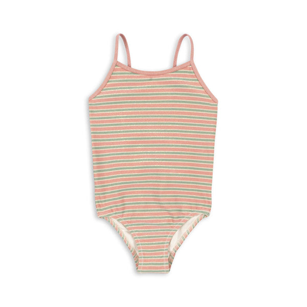Bowwow Striped V-Shaped Bow Back Swimsuit (Blush Stripe)