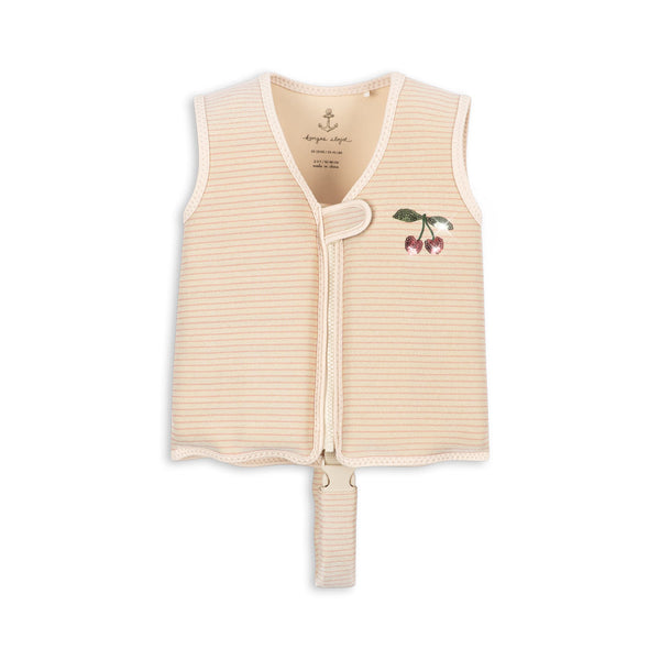 Cherry Stripe Neoprene Swim Float Vest (Rose Stripe)