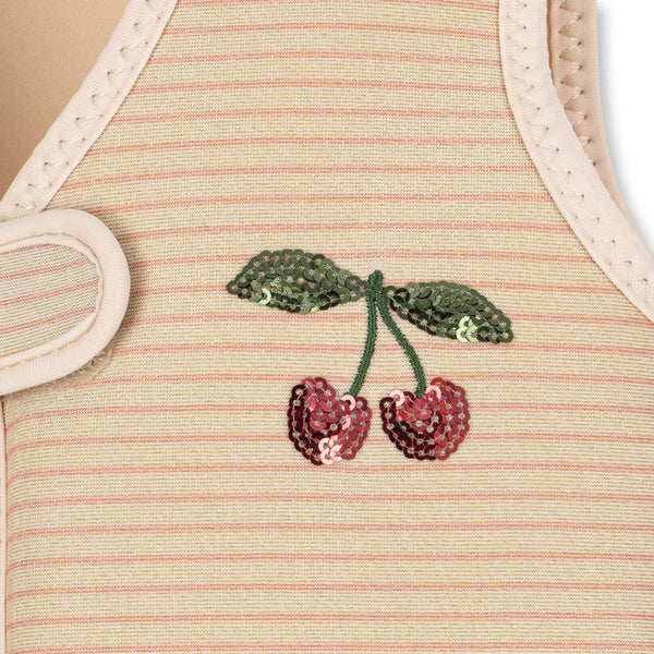 Cherry Stripe Neoprene Swim Float Vest (Rose Stripe)