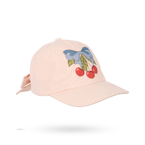 Frankie Cherry Print Bow Cap (Chintz Rose)