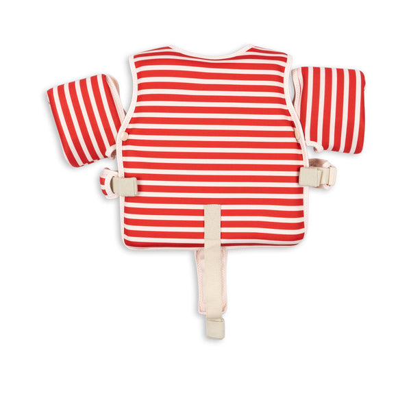 Hollis Swim Float Vest with Removable Water Wings (Stripe Rouge)