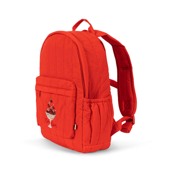 Juno Sequin Cherry Quilted Backpack (Fiery Red)