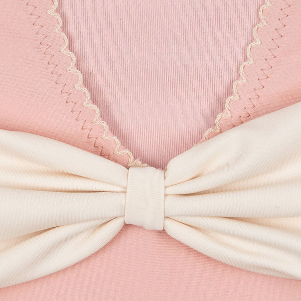 Kitty Face Bow Back Swimsuit (Powder Pink)
