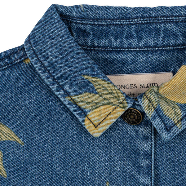 Magot Lemon Print Cotton Denim Jacket (Lemon Denim)