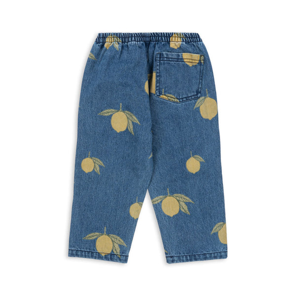 Magot Lemon Print Cotton Denim Pants (Lemon Denim)