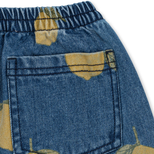 Magot Lemon Print Cotton Denim Pants (Lemon Denim)