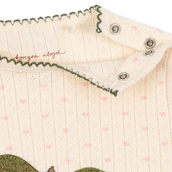 Minnie Cherry Print Cotton Pointelle Baby Bodysuit (Minnie Coeur)