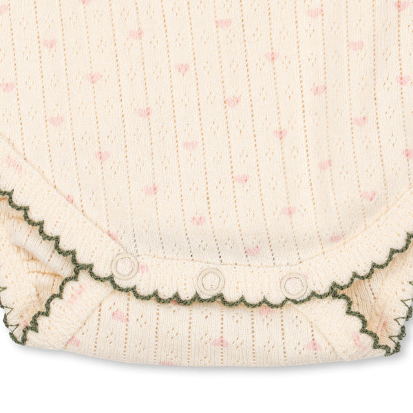 Minnie Cherry Print Cotton Pointelle Baby Bodysuit (Minnie Coeur)