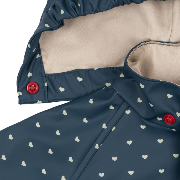 Palme Heart Print Rainy Day Jacket and Overalls Set (Heart Blues)