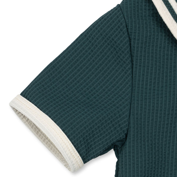 Sailor Collar Rash Guard Swim Onesie (Sea Moss)