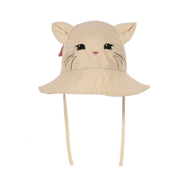 Verbena Bow Kitty Cotton Sunhat (Creme Brulee)