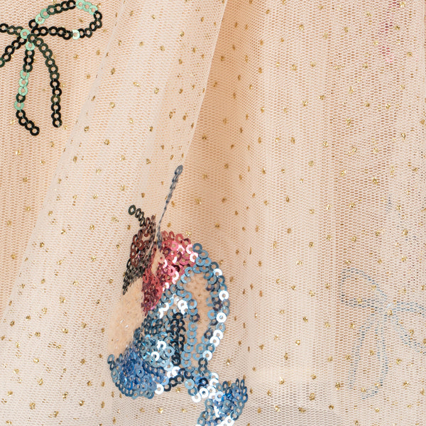 Yvonne Sequin Gelato Print Tulle Party Dress