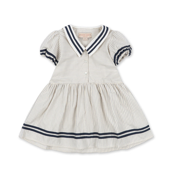 Allie Sailor Cotton Dress (Blue Stripe)