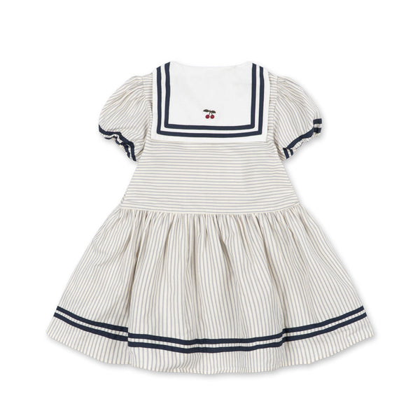 Allie Sailor Cotton Dress (Blue Stripe)