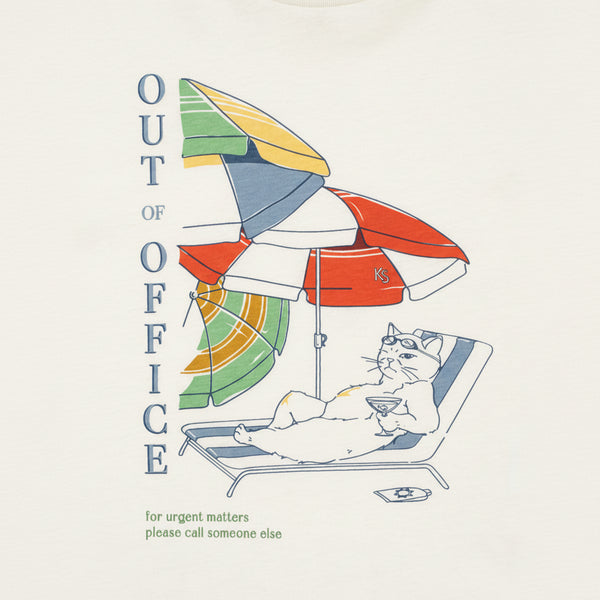Famo Cotton Out of Office Print Tee (Antique White)