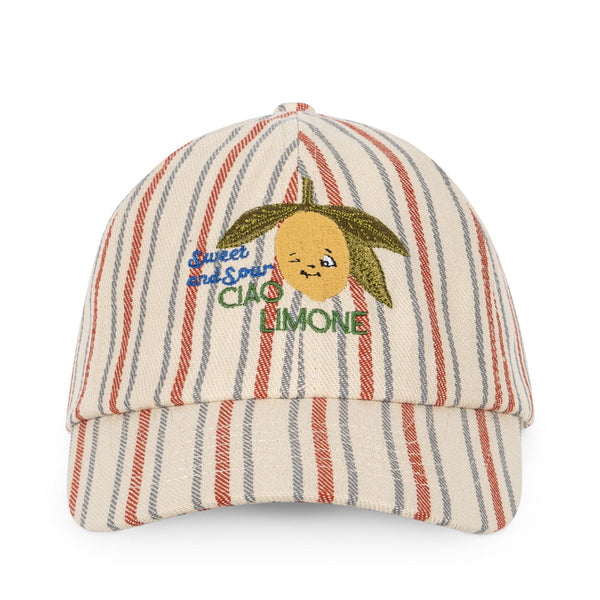 Frankie Striped Lemon Print Cap (Stripe Winds)