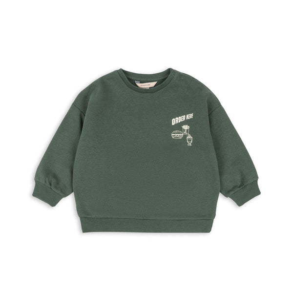 Lou Cotton Fine Dining Print Sweatshirt (Cilantro)