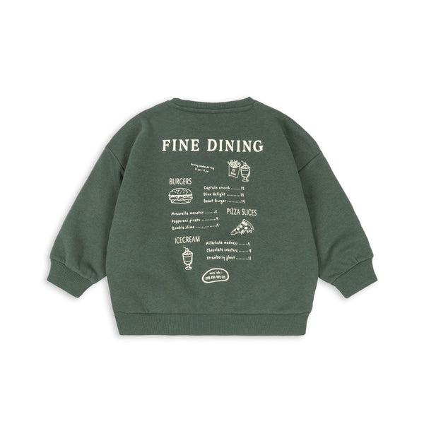 Lou Cotton Fine Dining Print Sweatshirt (Cilantro)
