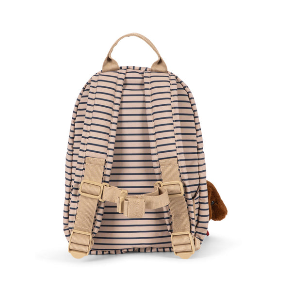 Nohr Embroidered Dog Striped Backpack (Stripe La Mer)