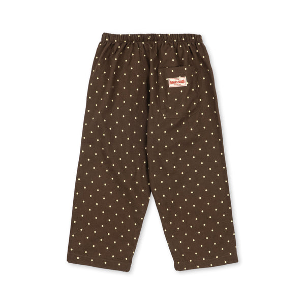 Alfe Cocoa Dot Straight Leg Cotton Trousers
