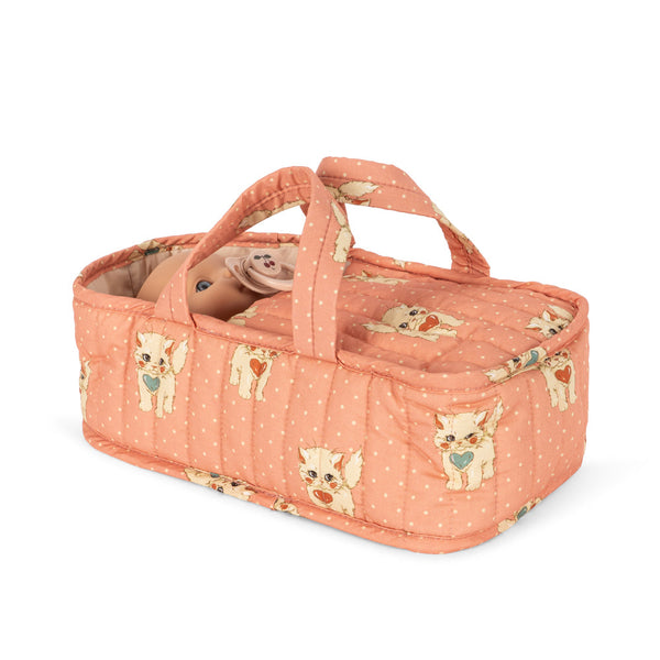 Cattie the Doll with Quilted Doll Carrier Basket (Ciao Miao Rose)