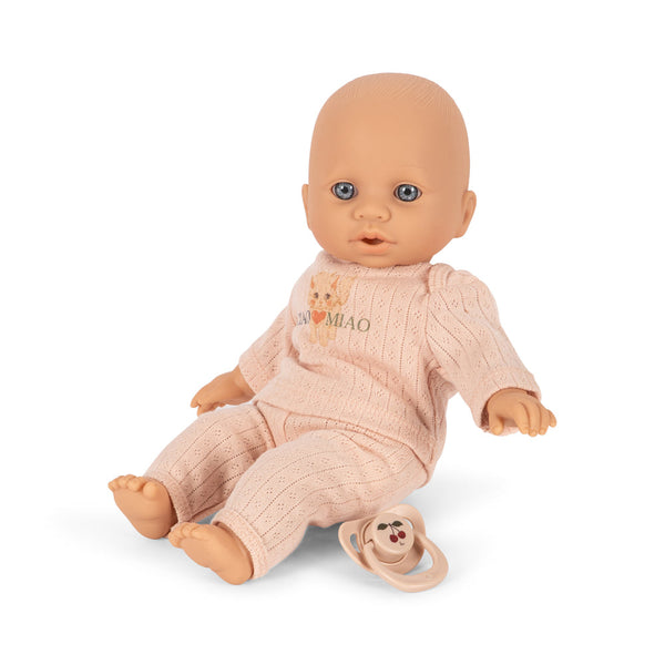 Cattie the Doll with Quilted Doll Carrier Basket (Ciao Miao Rose)
