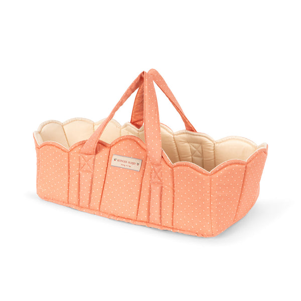 Rose Polka Dot Quilted Doll Carrier Basket