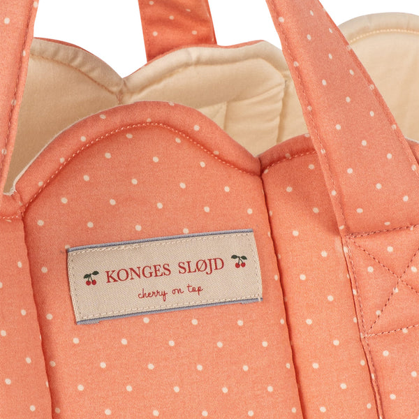 Rose Polka Dot Quilted Doll Carrier Basket