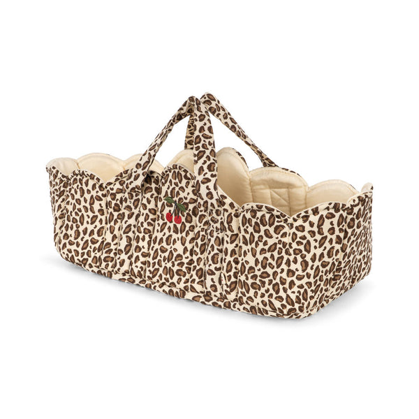 Leo Print Quilted Doll Carrier Basket