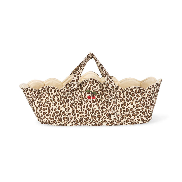 Leo Print Quilted Doll Carrier Basket