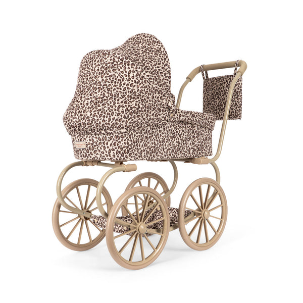 Minnie Leo Print Vintage Traditional Dolls Pram
