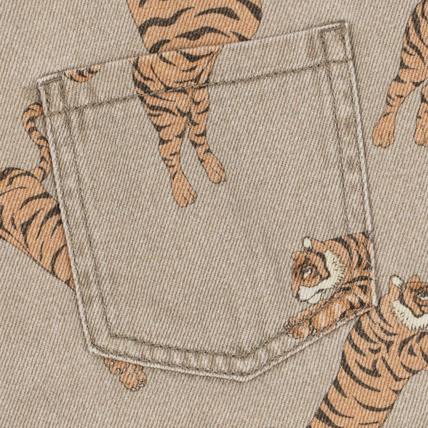 Magot Tiger Print Cotton Dungarees