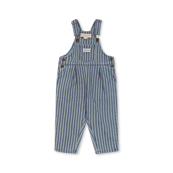 Magot Striped Cotton Dungarees (Tricolore Bleu)
