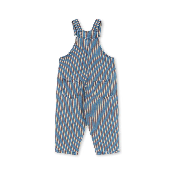 Magot Striped Cotton Dungarees (Tricolore Bleu)