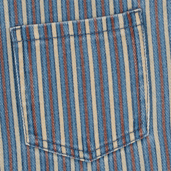 Magot Striped Cotton Dungarees (Tricolore Bleu)