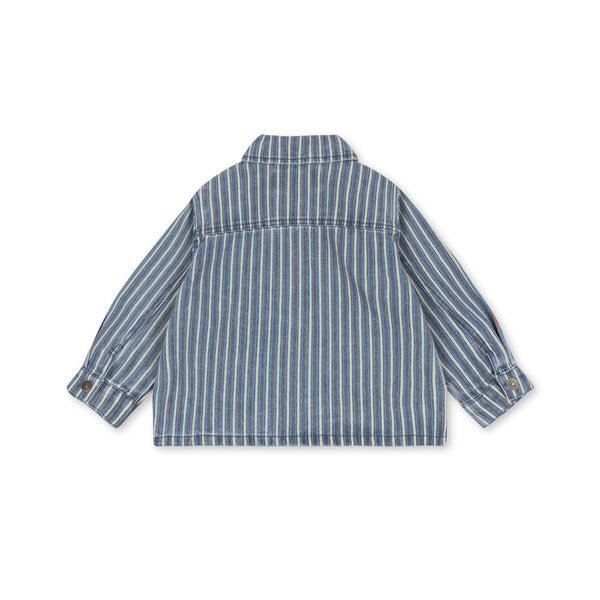 Magot Striped Cotton Shirt Jacket (Tricolore Bleu)
