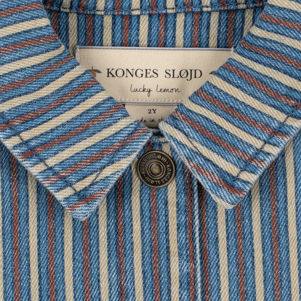 Magot Striped Cotton Shirt Jacket (Tricolore Bleu)