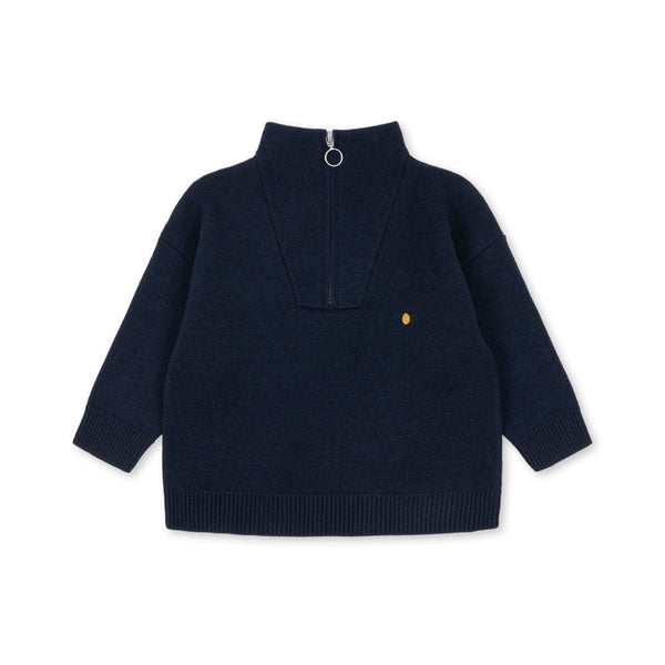 Mano Cotton Half Zip Sweatshirt (Total Eclipse)