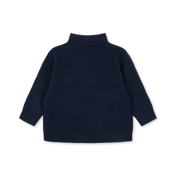Mano Cotton Half Zip Sweatshirt (Total Eclipse)