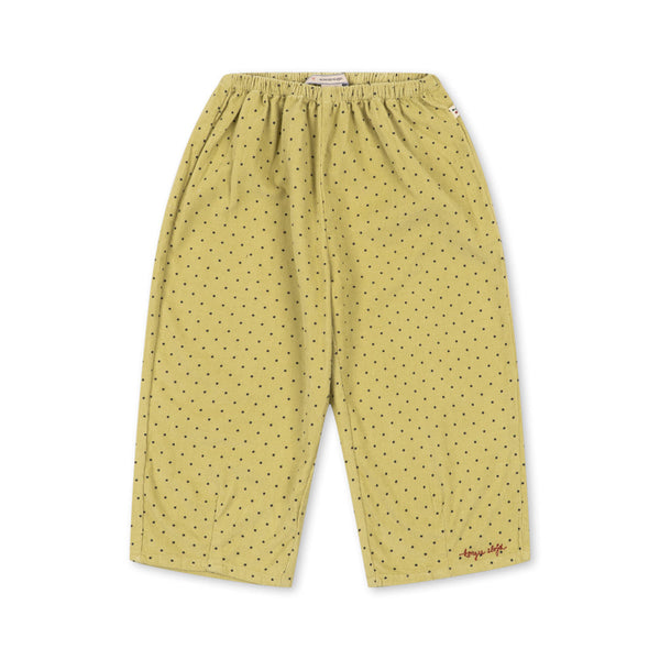 Marlo Polkadot Straight Leg Corduroy Cotton Trousers (Dot Leek)