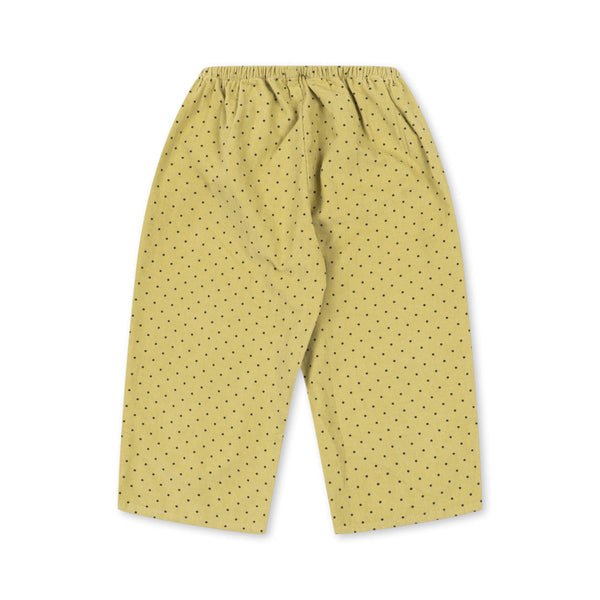 Marlo Polkadot Straight Leg Corduroy Cotton Trousers (Dot Leek)