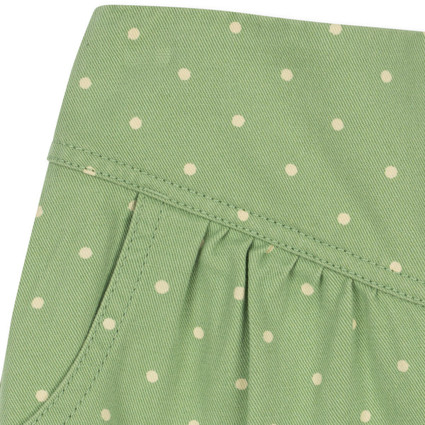 Nola Polkadot Straight Leg Cotton Trousers (Dot Pistacchi)