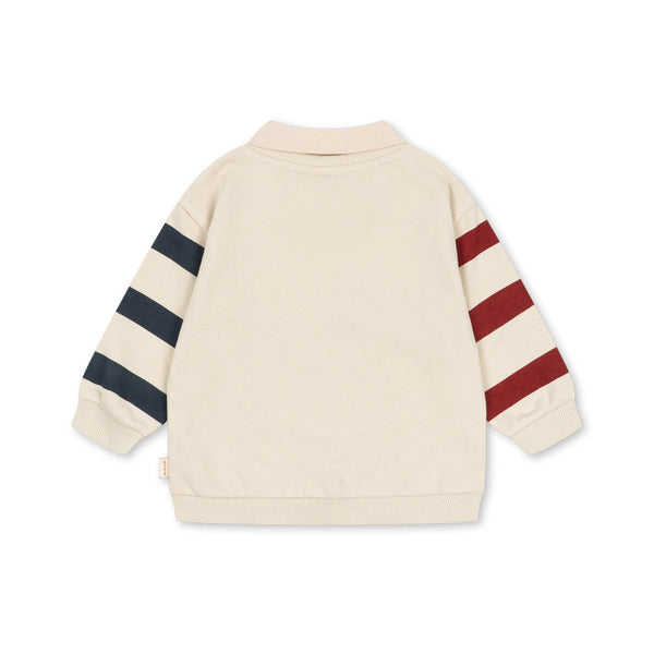 Spotty Dog Cotton Collared Polo Sweatshirt (Brown Rice)
