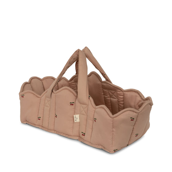 Dolls Quilted Carrier Moses Basket (Cherry)