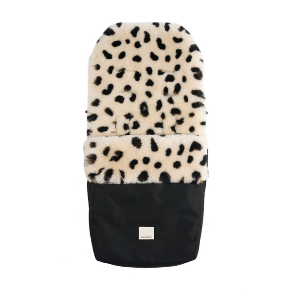 Sheepskin Universal Fixed Harness Buggy Puffmuff (Noir + Leopard)