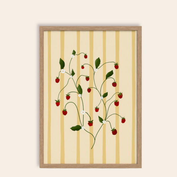 Raspberry Vine Art Print