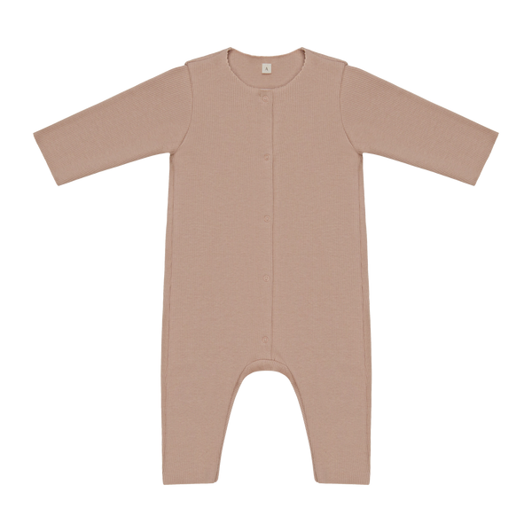 Carle Cotton Rib Footless Baby Romper (Biscuit)