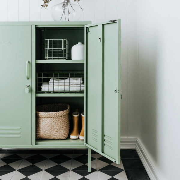 The Midi Double Door Locker Cabinet (Sage)